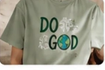 Do Good baskılı yeşil tişört